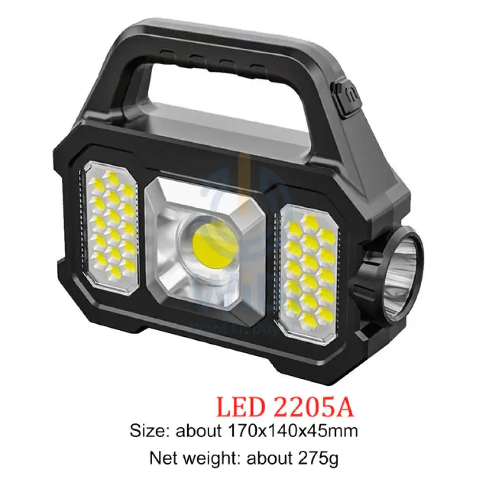 Super Bright Solar LED Camping Flashlight With Cob Work Lights USB Rechargeable Accessories > Smart Devices