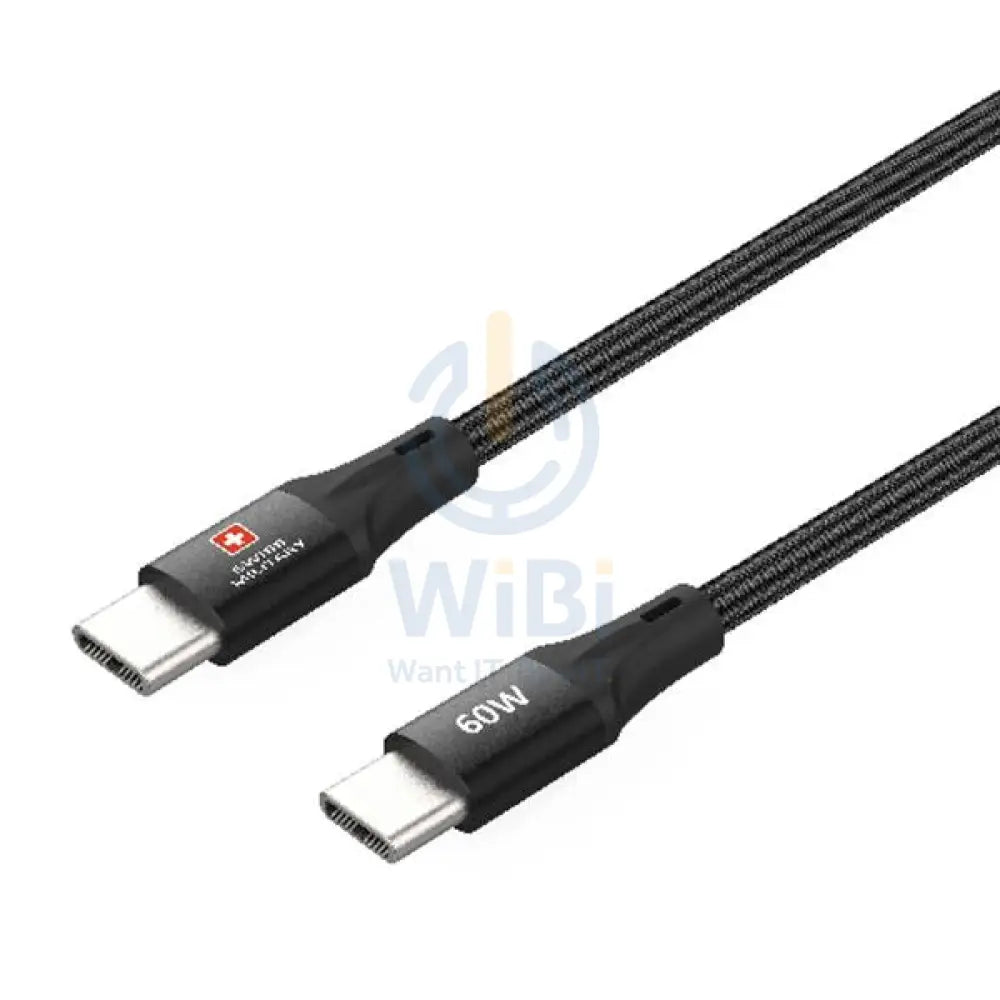 Swiss Military USB-C To USB-C Data Sync Charging Cable - 1.2 Meter / 60W / Black Accessories > Cables & Converters >