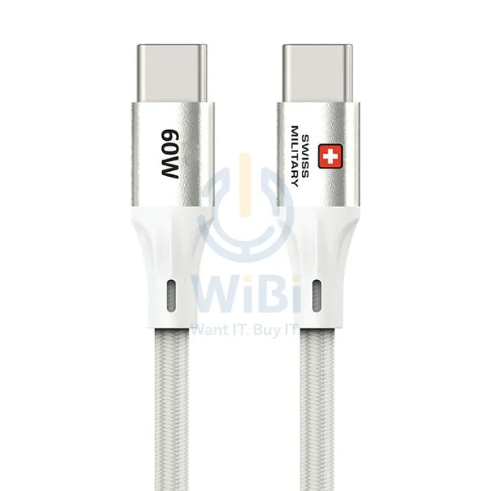 Swiss Military USB-C To USB-C Data Sync Charging Cable - 1.2 Meter / 60W / White Accessories > Cables & Converters >