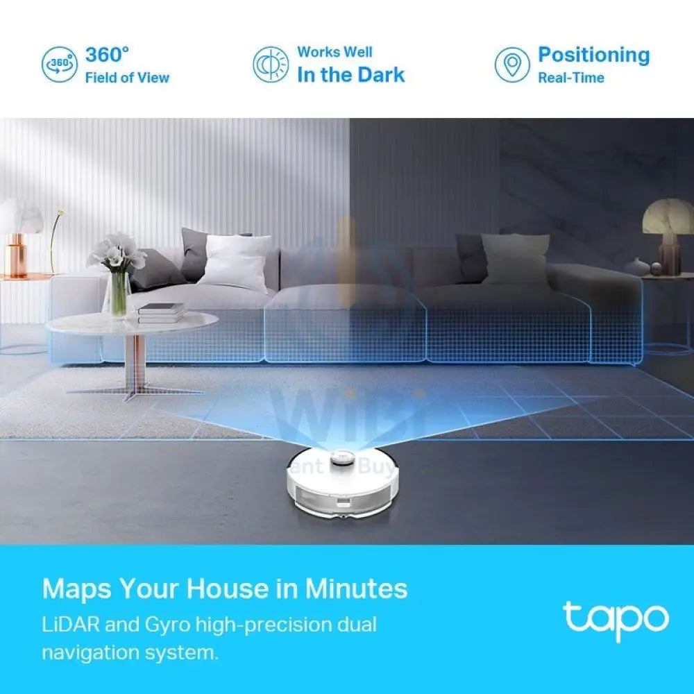 Tapo RV30 LiDAR Navigation Robot Vacuum & Mop - White Accessories > Smart Devices
