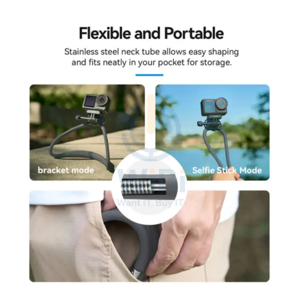 TELESIN Action Camera Neck Holder SE 2.0 - Gray Accessories > Mobiles & Tablets > Mobiles > Mobile Holder / Stands