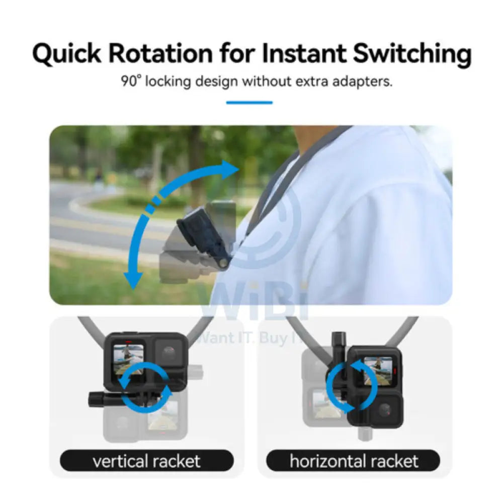 TELESIN Action Camera Neck Holder SE 2.0 - Gray Accessories > Mobiles & Tablets > Mobiles > Mobile Holder / Stands