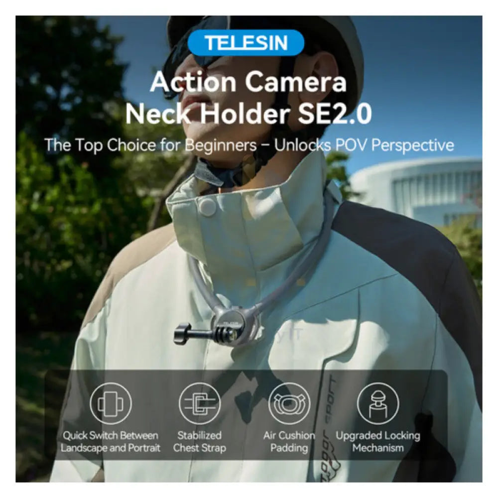 TELESIN Action Camera Neck Holder SE 2.0 - Gray Accessories > Mobiles & Tablets > Mobiles > Mobile Holder / Stands