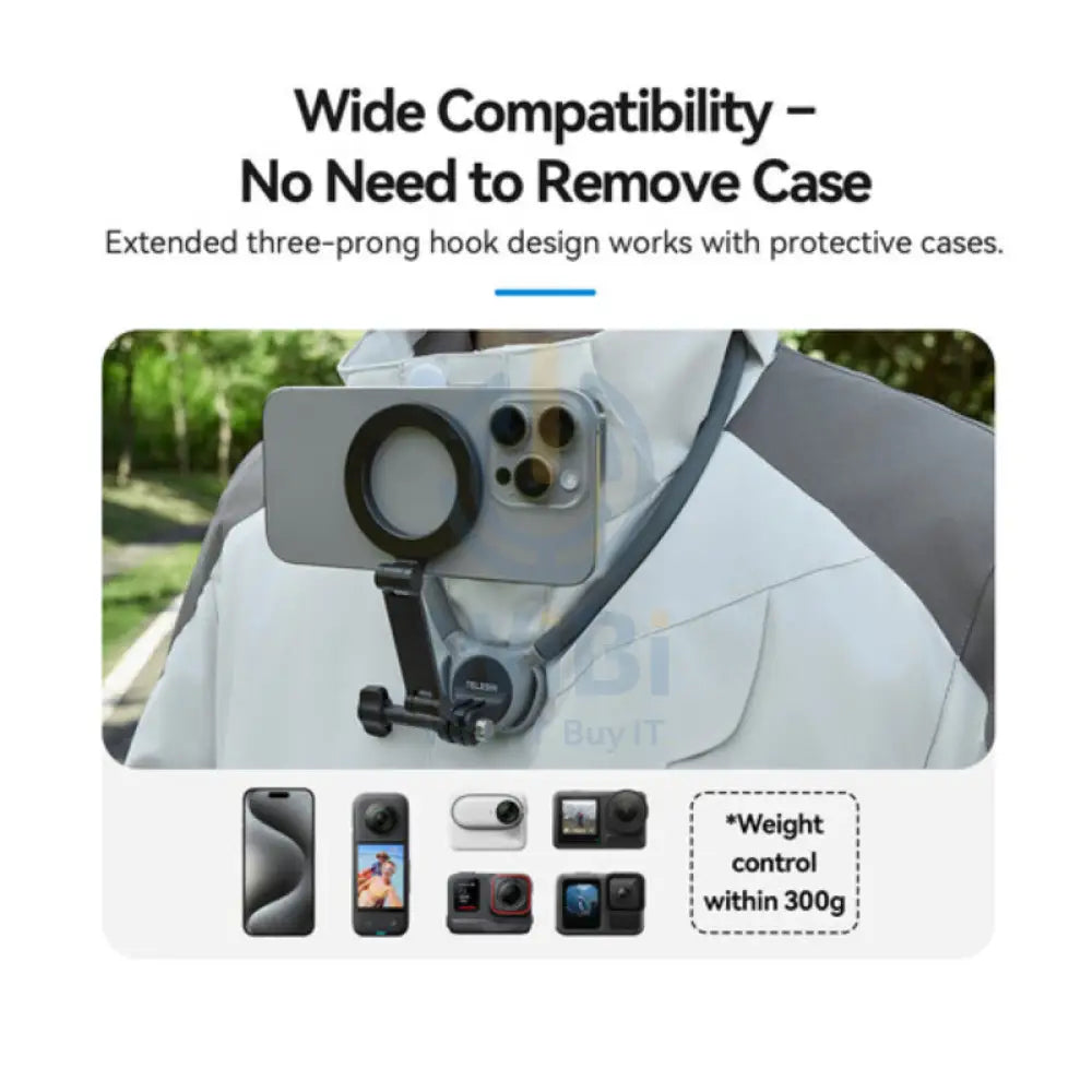 TELESIN Action Camera Neck Holder SE 2.0 - Gray Accessories > Mobiles & Tablets > Mobiles > Mobile Holder / Stands
