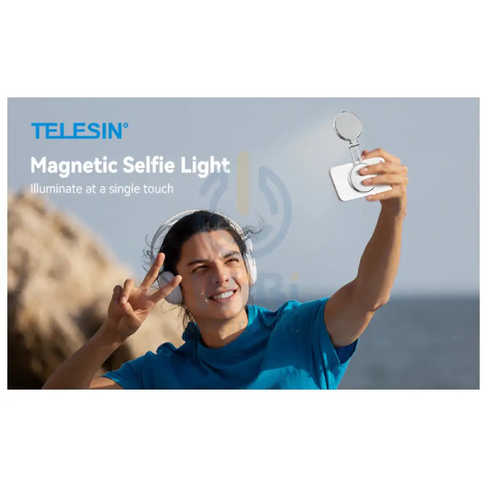 TELESIN C03 Magnetic Selfie Light Phone Grip - Silver Accessories > Mobiles & Tablets > Mobiles > Grips