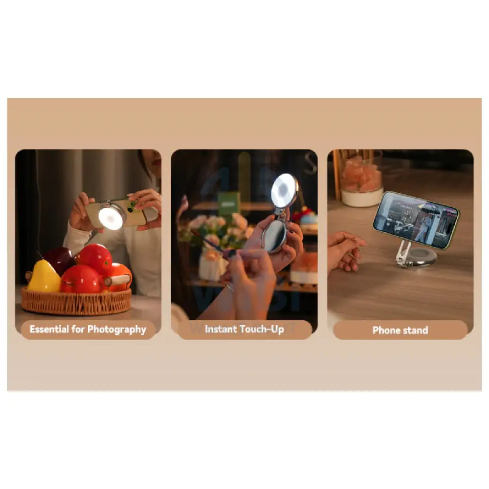 TELESIN C03 Magnetic Selfie Light Phone Grip - Silver Accessories > Mobiles & Tablets > Mobiles > Grips
