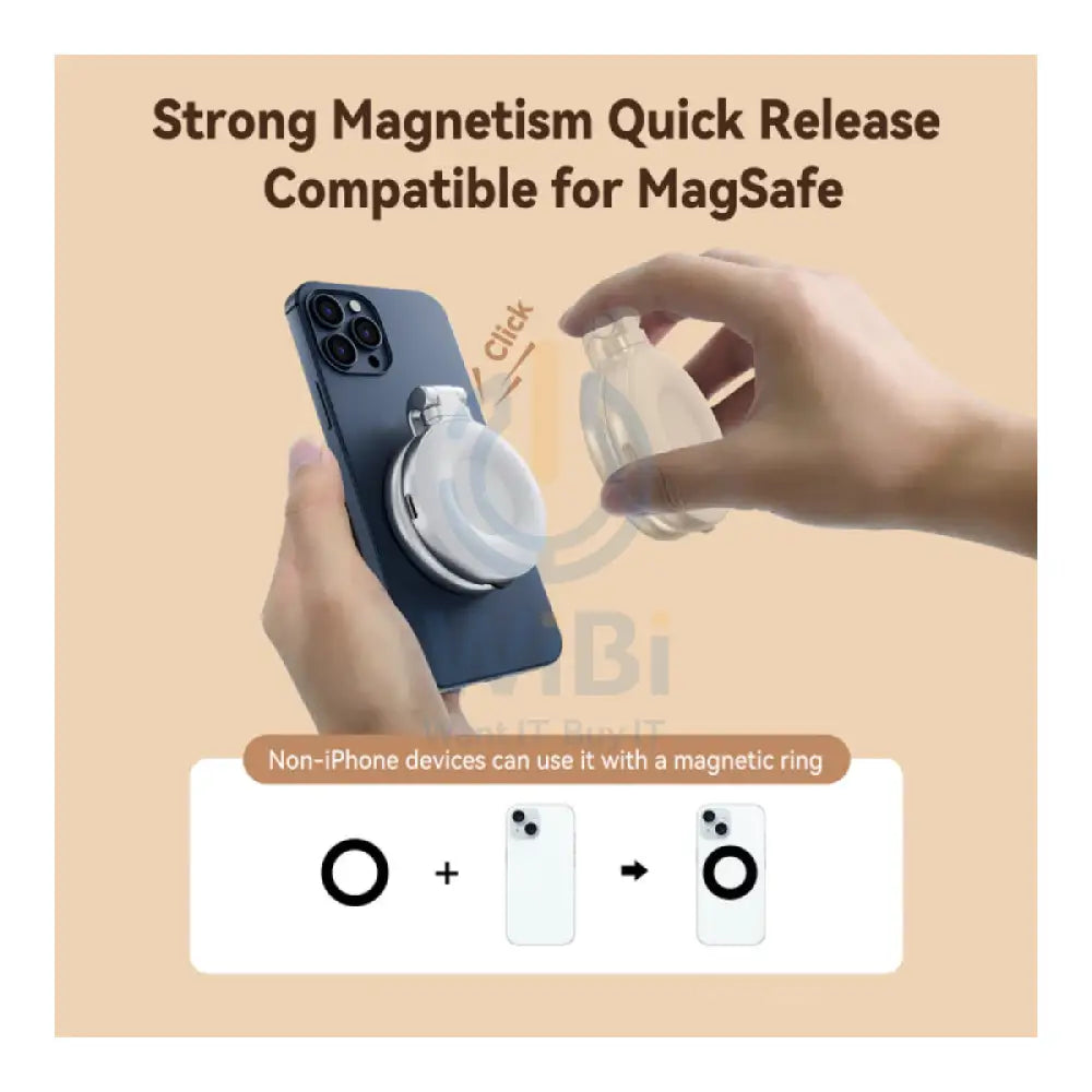 TELESIN C03 Magnetic Selfie Light Phone Grip - Silver Accessories > Mobiles & Tablets > Mobiles > Grips
