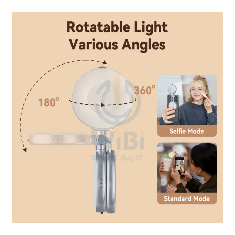 TELESIN C03 Magnetic Selfie Light Phone Grip - Silver Accessories > Mobiles & Tablets > Mobiles > Grips