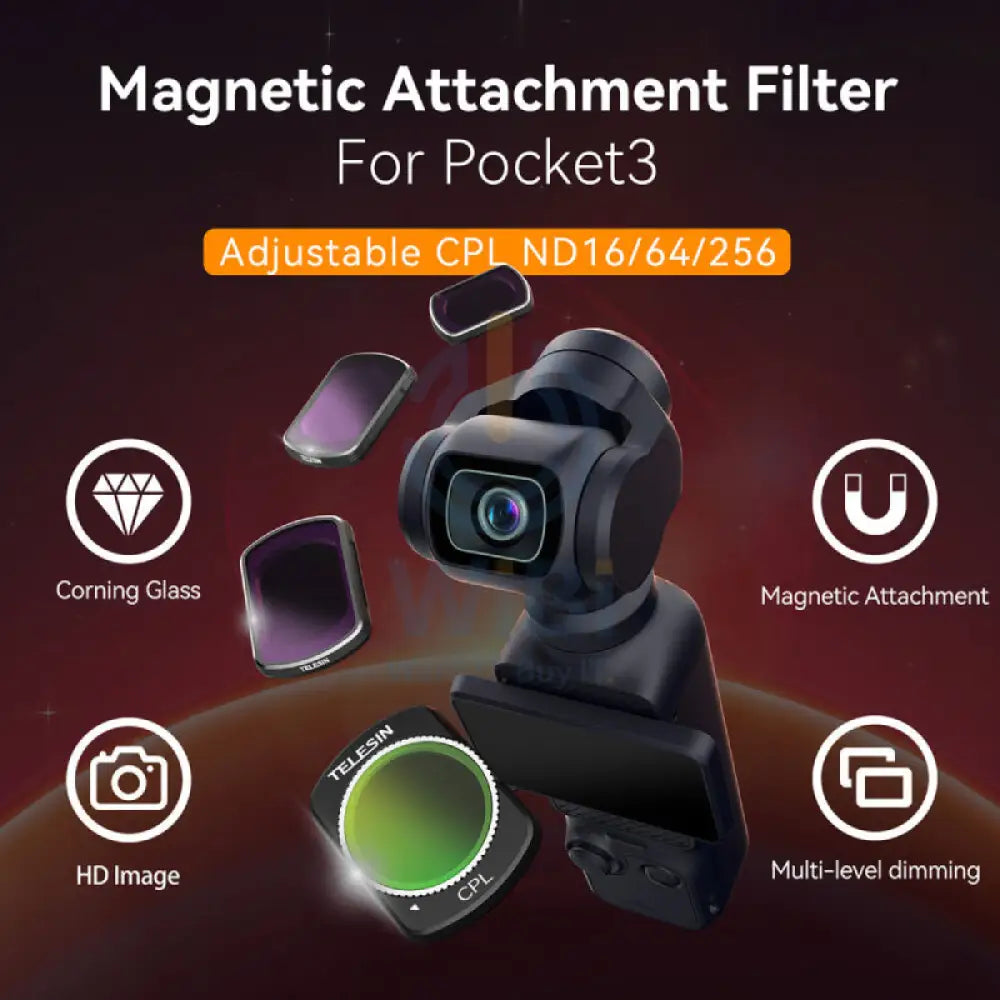 TELESIN CPL/ND 4-Filter Set for DJI Osmo Pocket 3 Accessories > Cameras