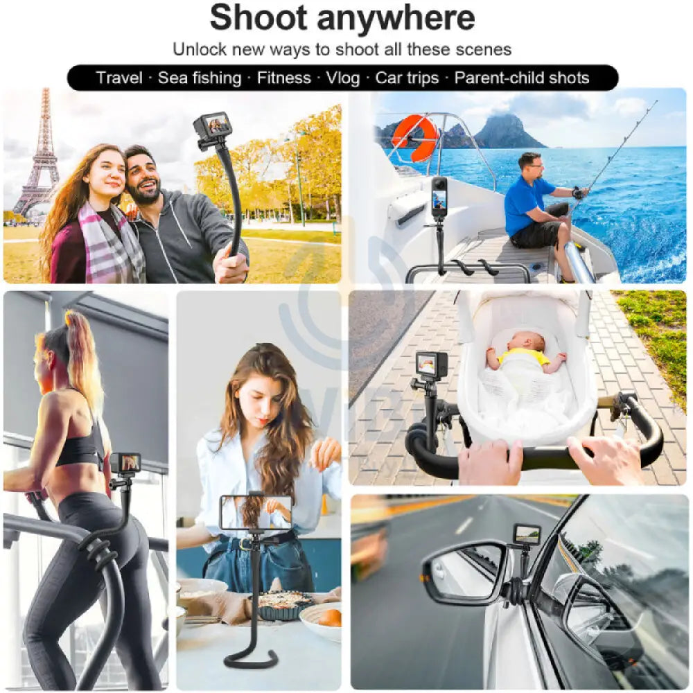 TELESIN Flexible Mount for Action Cameras/Phones - Black Accessories > Cameras