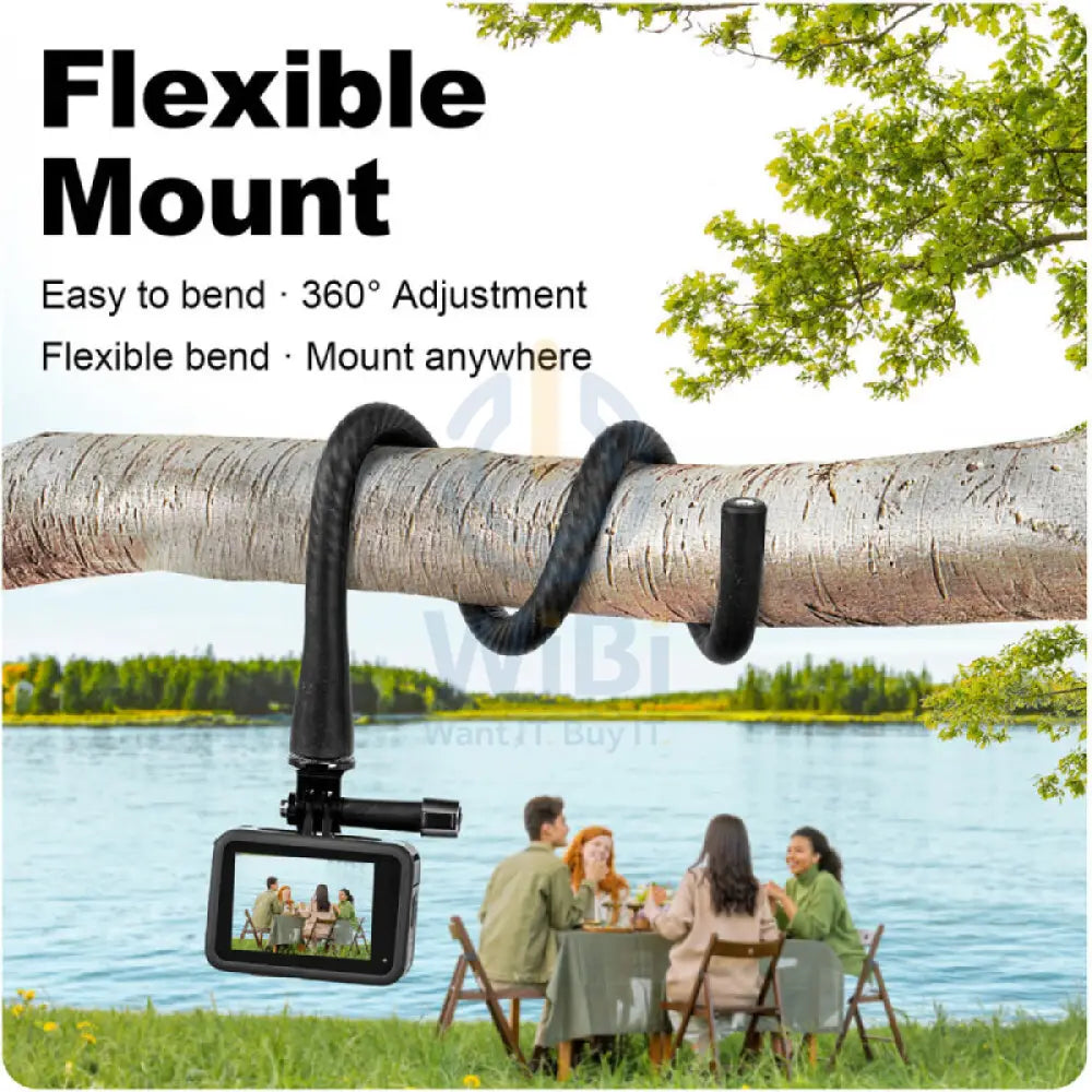 TELESIN Flexible Mount for Action Cameras/Phones - Black Accessories > Cameras