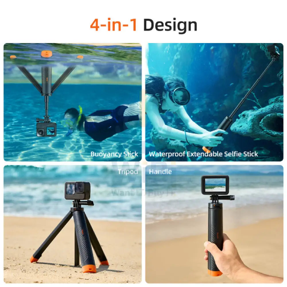 TELESIN Floating Selfie Stick with Tripod for Action Camera Accessories > Cameras