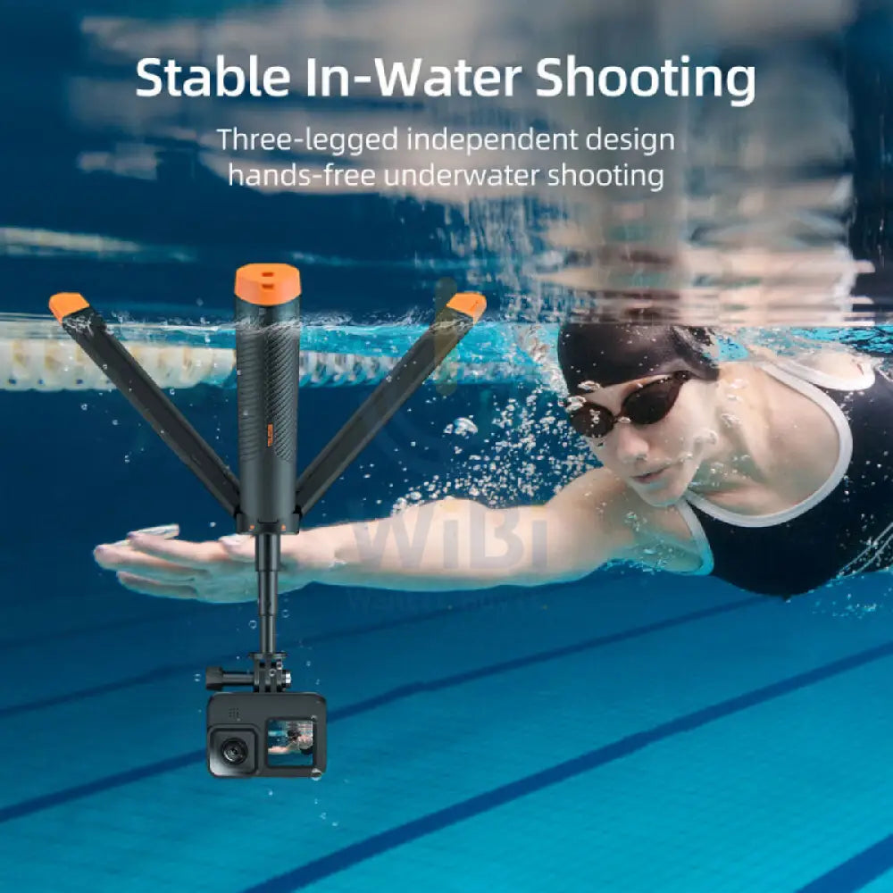 TELESIN Floating Selfie Stick with Tripod for Action Camera Accessories > Cameras
