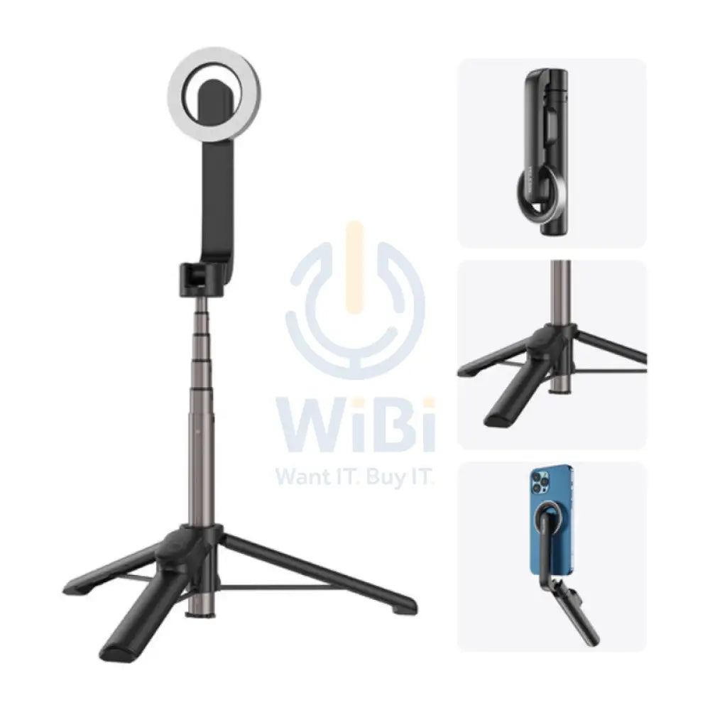 TELESIN Magnetic Bluetooth Selfie Stick - Black Accessories > Mobiles & Tablets > Mobiles > Mobile Holder / Stands