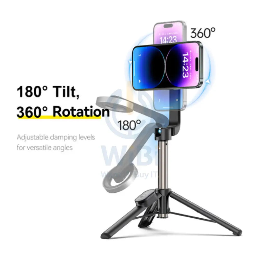 TELESIN Magnetic Bluetooth Selfie Stick - Black Accessories > Mobiles & Tablets > Mobiles > Mobile Holder / Stands