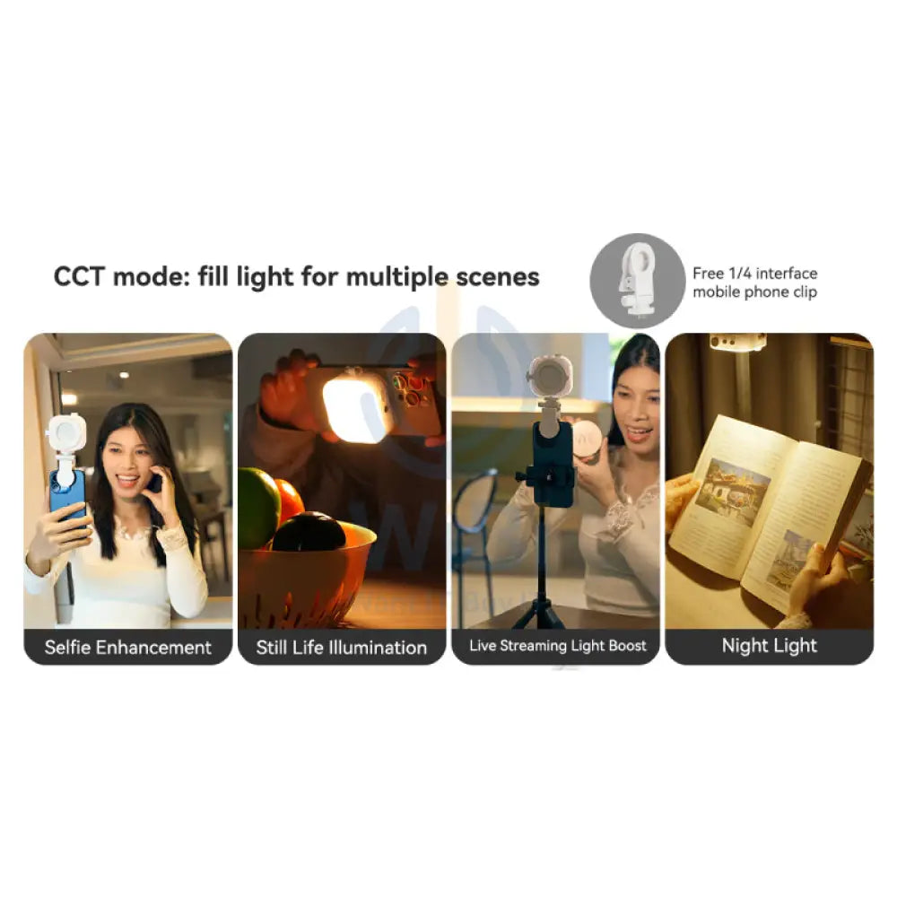 TELESIN Magnetic Ice Cube RGB Light for Magnetic Smartphones - White Accessories > Mobiles & Tablets > Mobiles > Grips