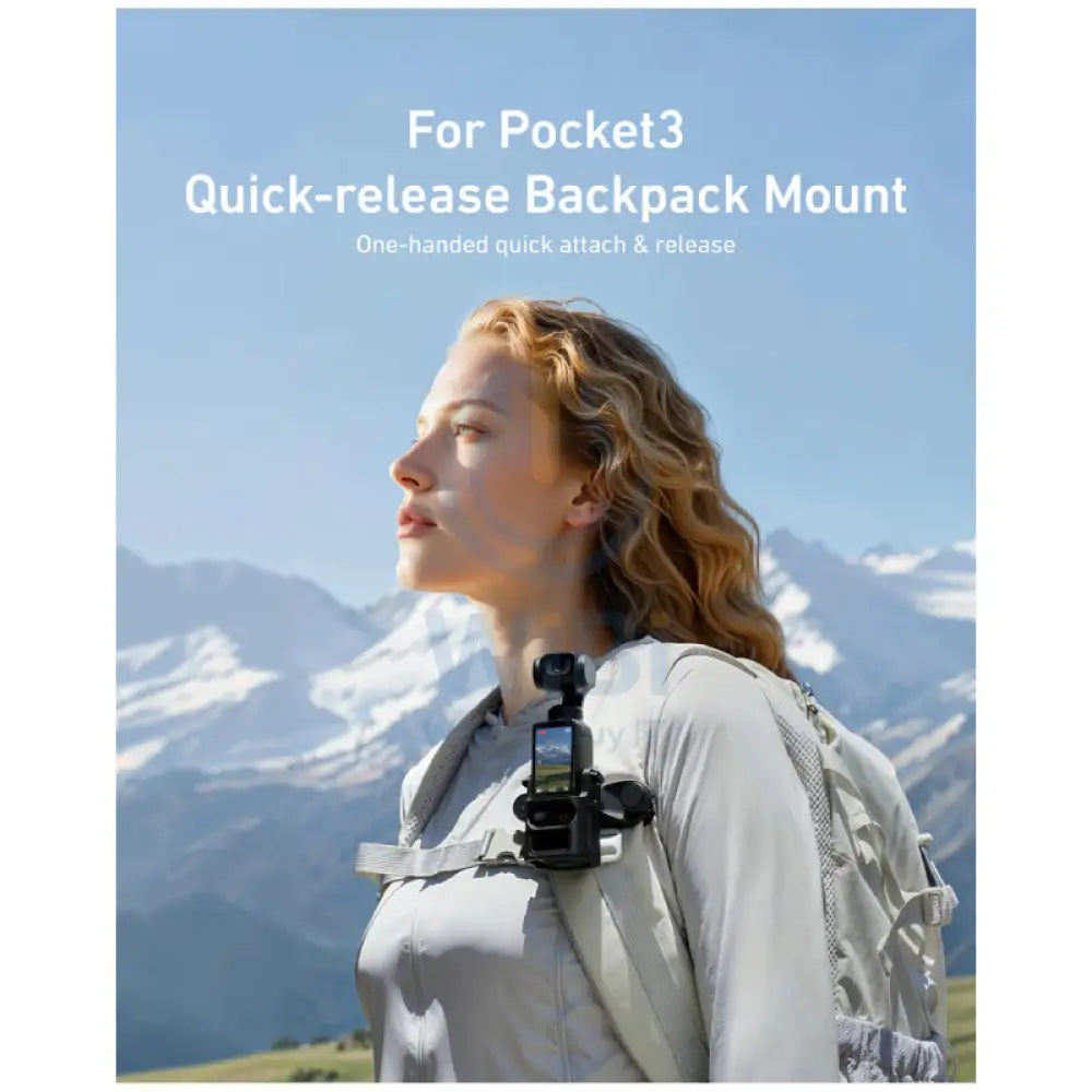 TELESIN Quick-release Backpack Mount For Pocket 3 - Black Accessories > Mobiles & Tablets > Mobiles > Mobile Holder