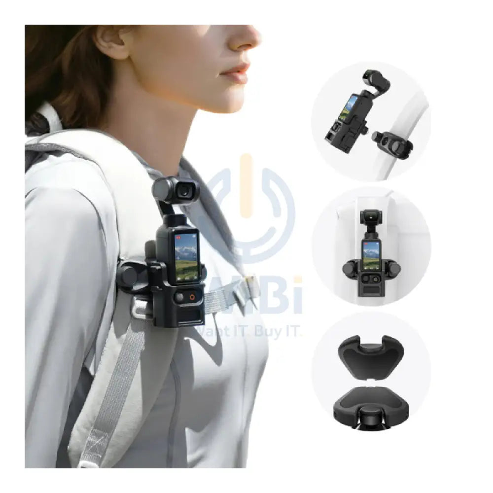 TELESIN Quick-release Backpack Mount For Pocket 3 - Black Accessories > Mobiles & Tablets > Mobiles > Mobile Holder