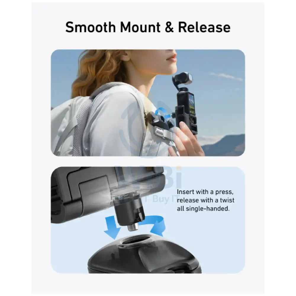 TELESIN Quick-release Backpack Mount For Pocket 3 - Black Accessories > Mobiles & Tablets > Mobiles > Mobile Holder
