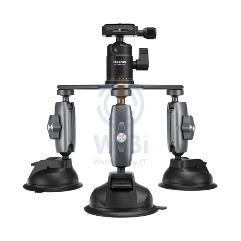TELESIN Triple Suction Cup Camera Mount - Black Accessories > Cameras