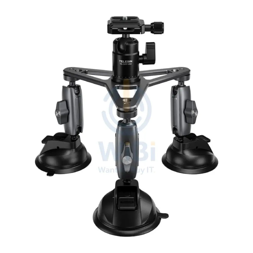 TELESIN Triple Suction Cup Camera Mount - Black Accessories > Cameras
