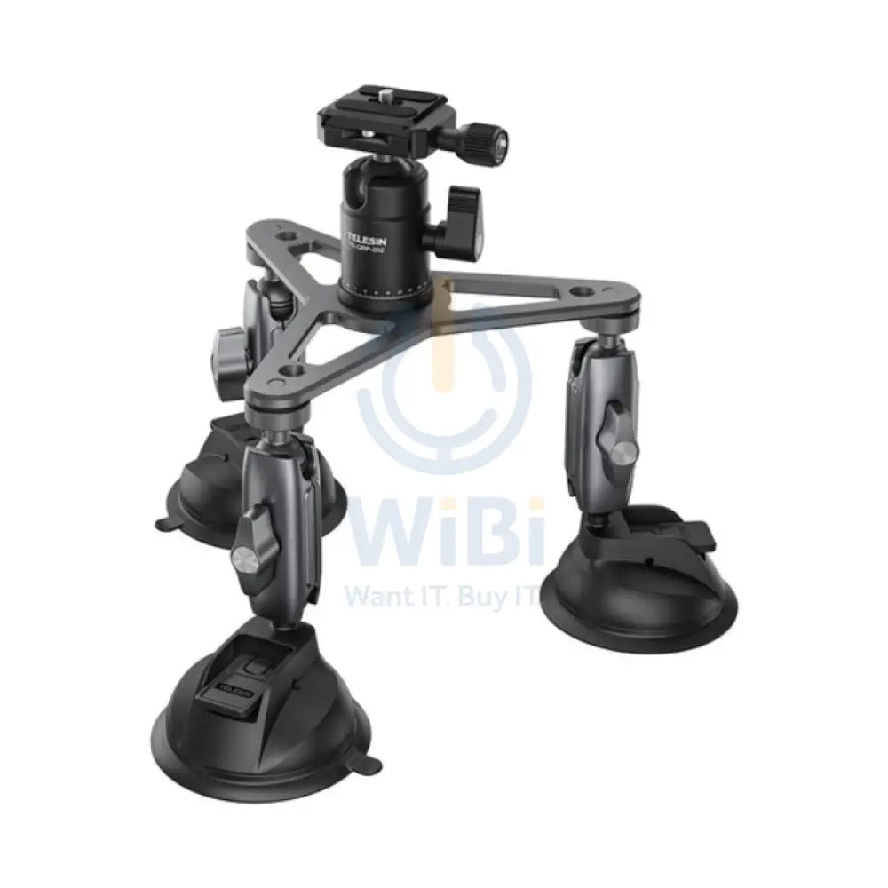 TELESIN Triple Suction Cup Camera Mount - Black Accessories > Cameras