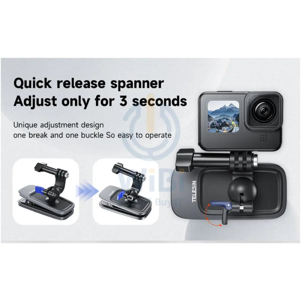 TELESIN Upgraded Magnetic Universal Backpack Clip for GoPro Accessories > Cameras