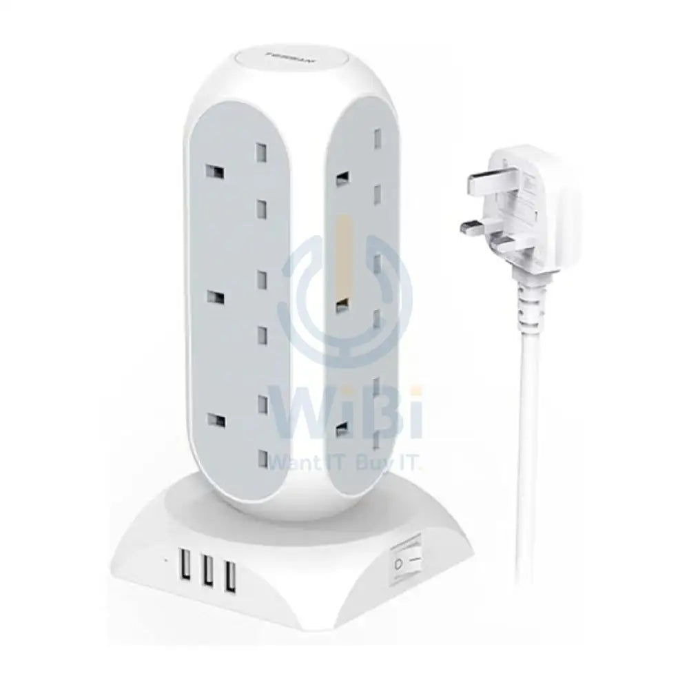 TESSAN 12-Way Multi-Plug Extension - 15W / 1700J / 2 Meter / White Accessories > Power Adapters