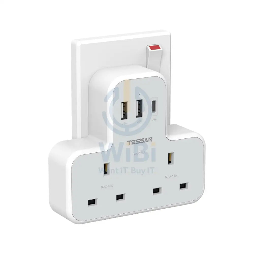TESSAN Multi-Plug Extension Adapter - 12W / White Accessories > Power Adapters