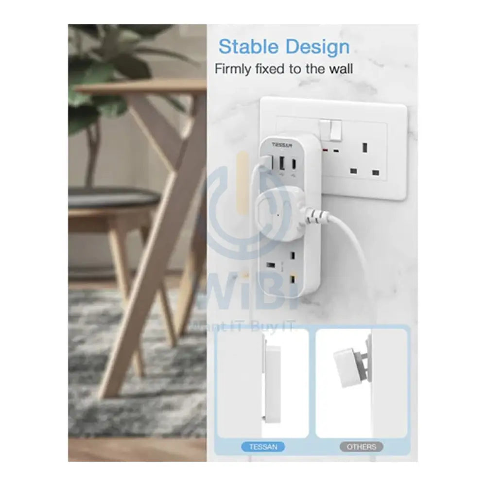 TESSAN Multi-Plug Extension Adapter - 15W / White Accessories > Power Adapters > Offer Zone