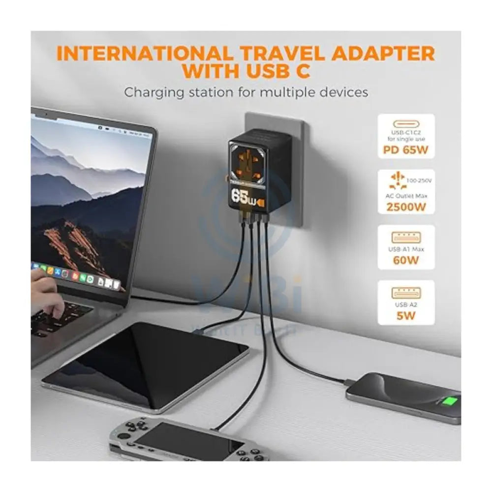 TESSAN Universal Travel Power Adapter - 65W / Black Accessories > Power Adapters