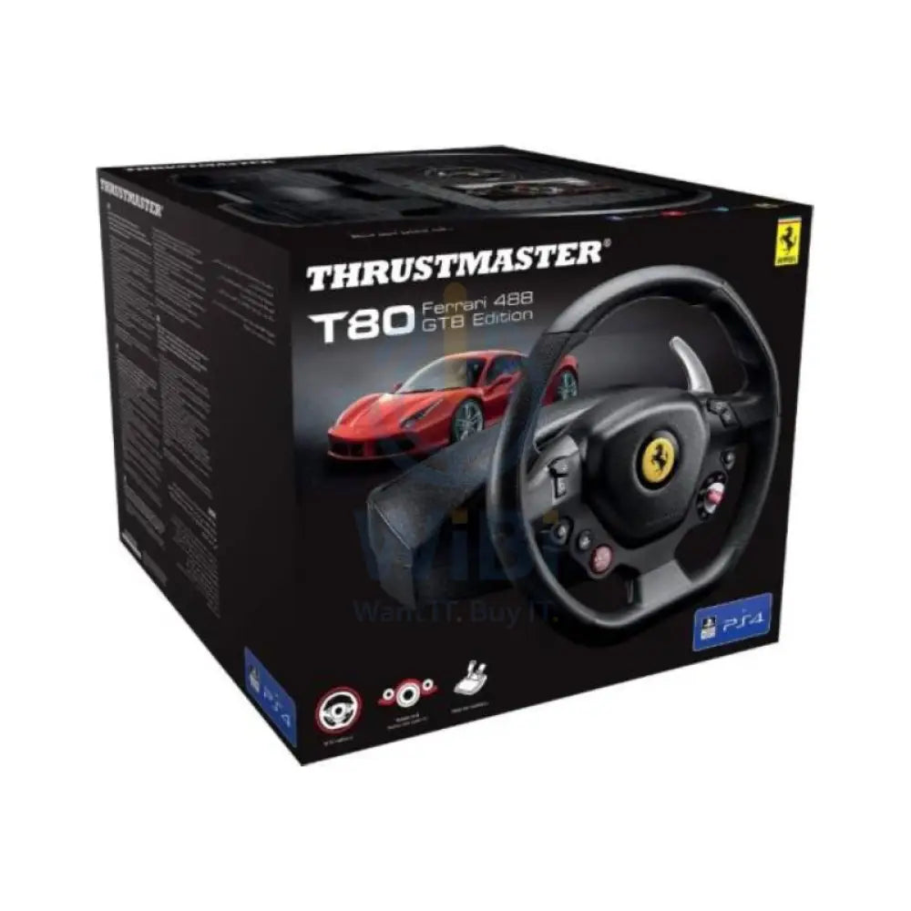 Thrustmaster T80 Ferrari 488 GTB Edition Racing Wheel - Black Accessories > Gaming Controllers > Gaming Zone