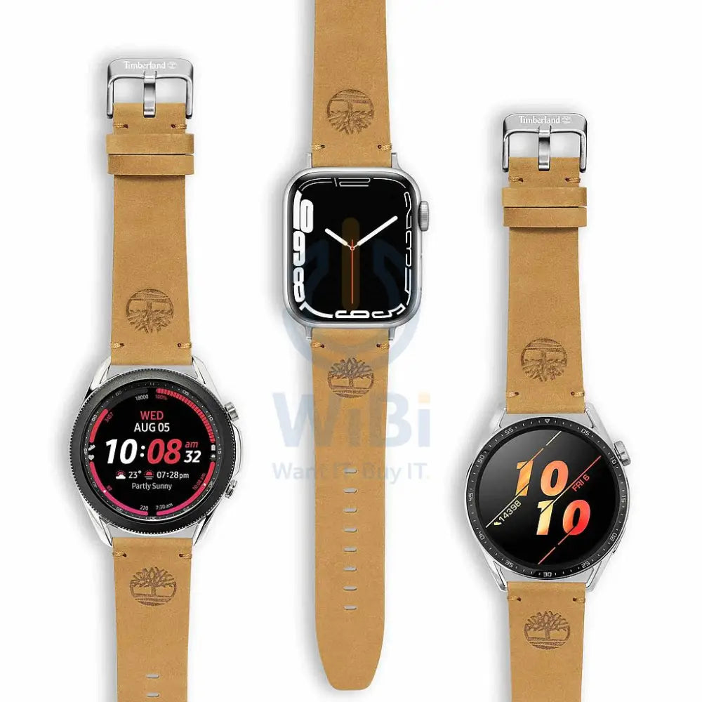 Timberland Ashby Apple Watch Ultra/45/44/42mm Smart Watch 22mm Leather Strap - Wheat Leather Accessories > Smart Watches