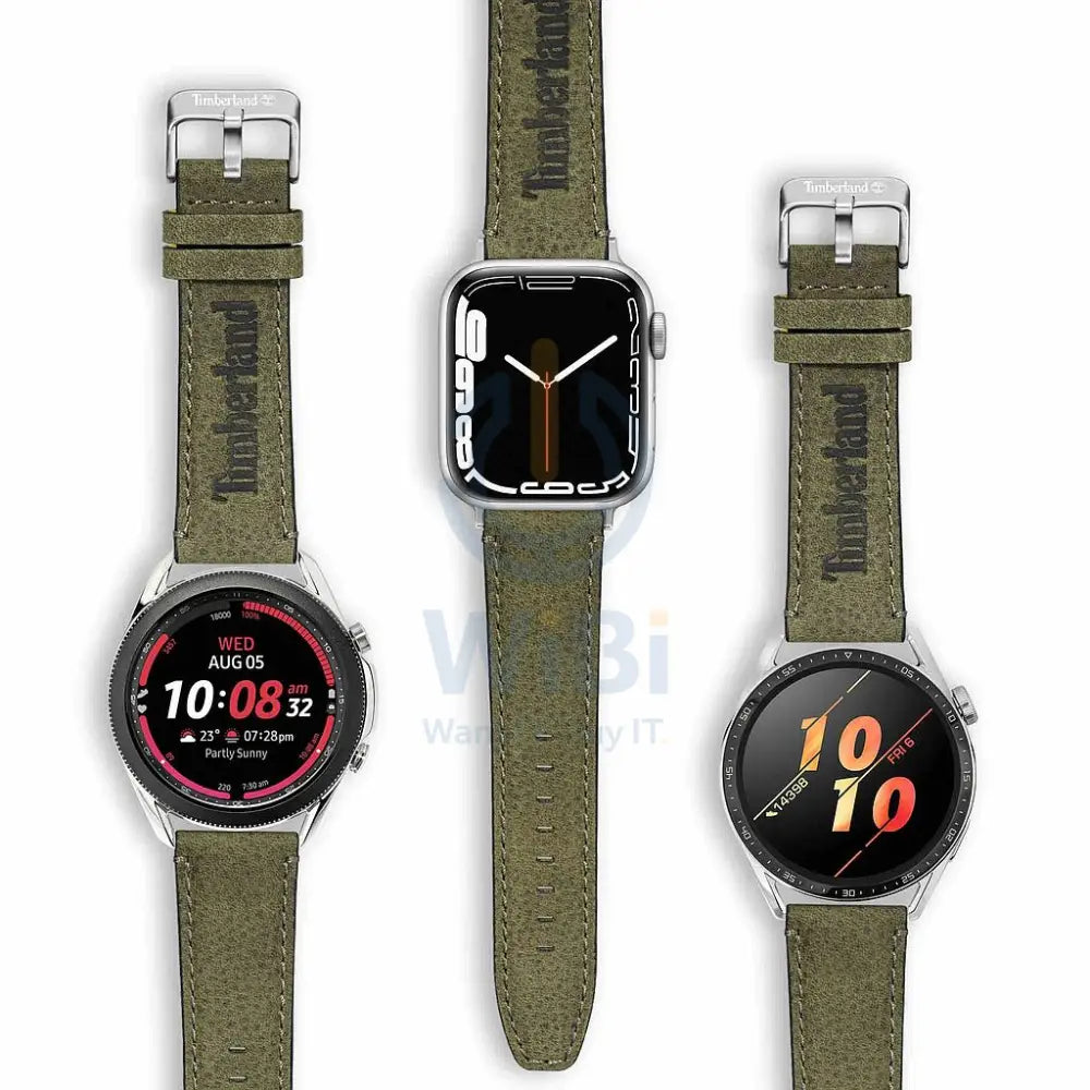 Timberland Barnesbrook Apple Watch 38/40/41mm Smart Watch 20mm Leather Strap - Green Leather Accessories > Smart