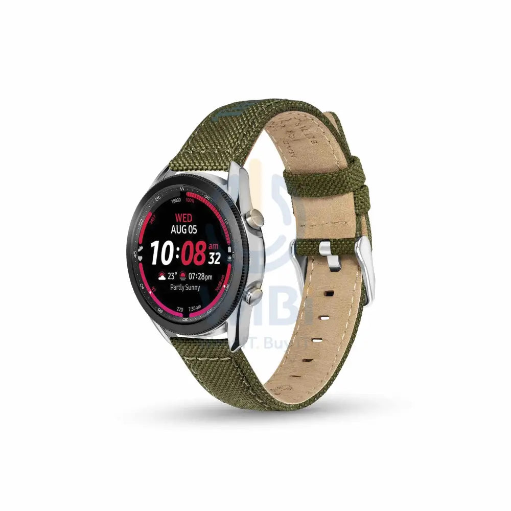 Timberland Sapo Apple Watch Ultra/45/44/42mm Smart Watch 22mm Leather Strap - Green Fabric Accessories > Smart Watches