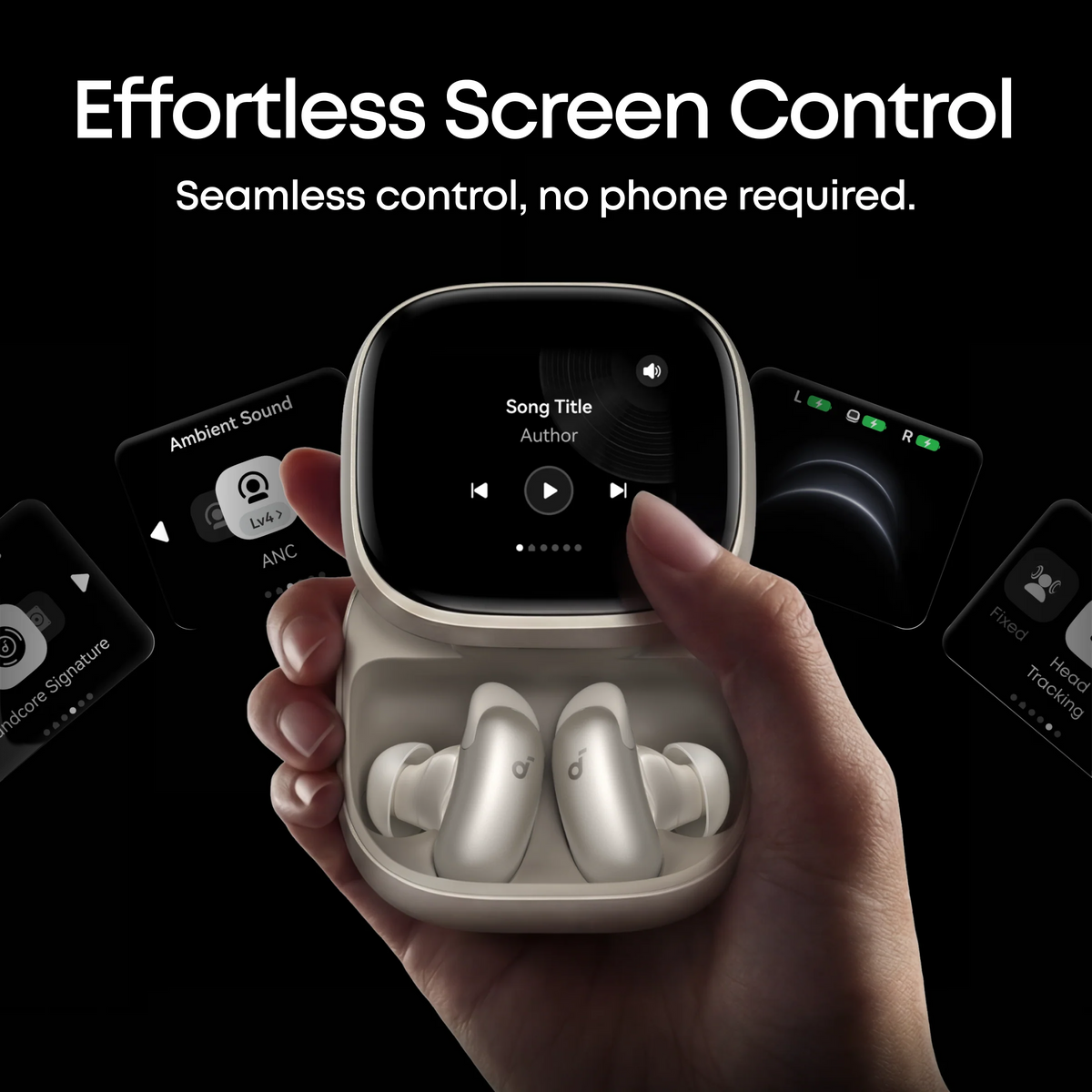 Soundcore Liberty 5 Pro Max Earbuds with AI Note-Taker Smart Case - Bluetooth / Titanium Gold