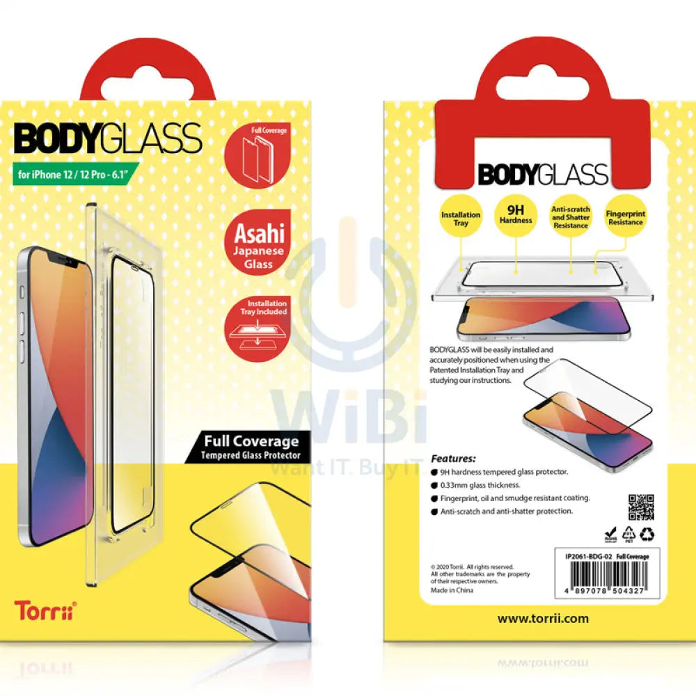 Torrii Bodyglass Anti-Bacterial Coating For Apple iphone 12 & 12 Pro (6.1) - Anti Blue Light Accessories > Mobiles &