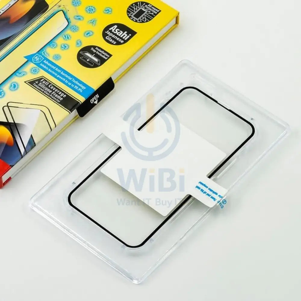 Torrii Bodyglass Full Coverage + Silicon Frame Screen Protector - iPhone 13 & 13 Pro / Anti-bacterial Coating / Black