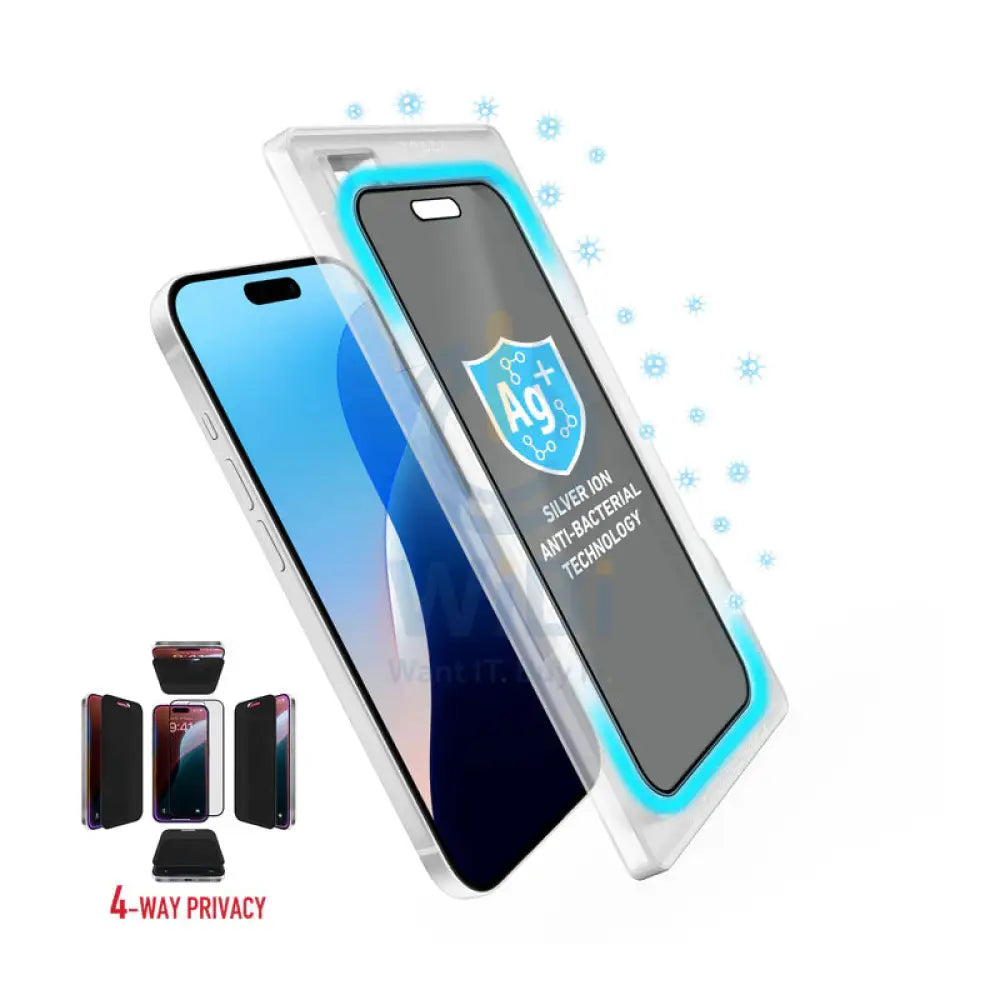 Torrii Bodyglass Screen Protector Tempered Glass - Apple iPhone 16 (6.1”) / 15 / 14 Pro / 4-Way Privacy Accessories >