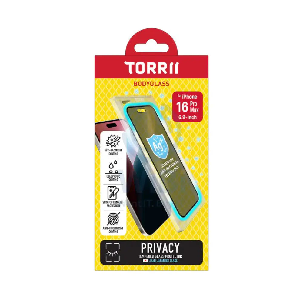 Torrii Bodyglass Screen Protector Tempered Glass - Apple iPhone 16 Pro Max (6.9”) / Privacy Accessories > Mobiles &