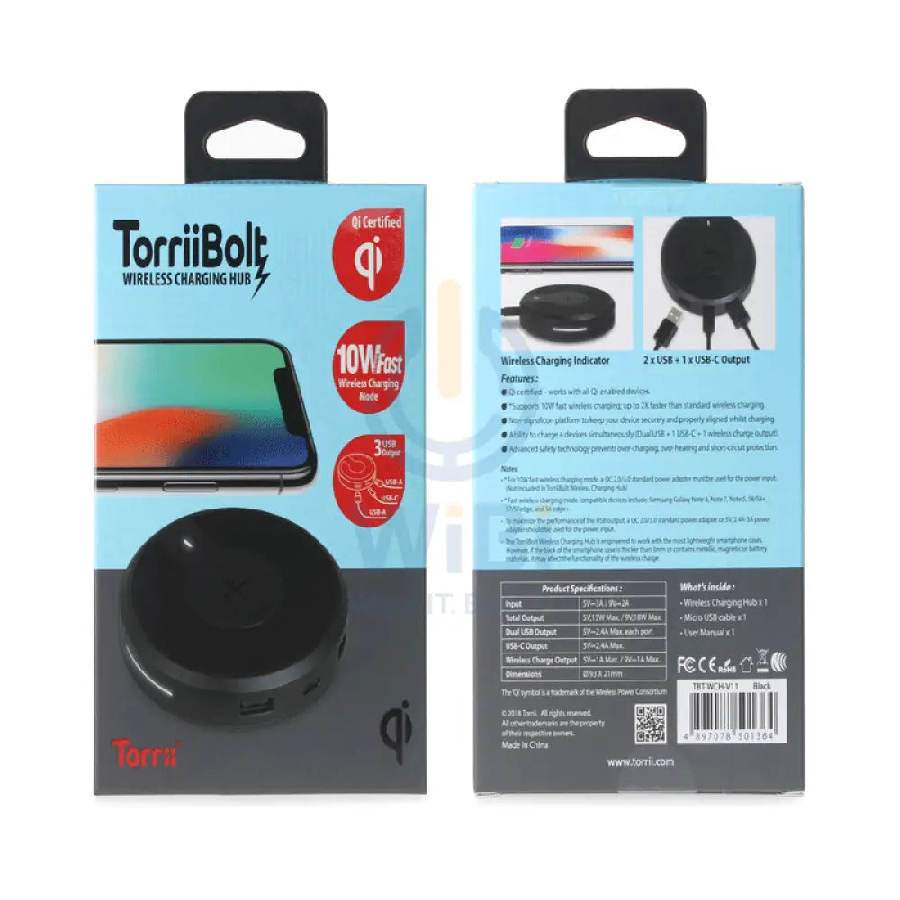 Torrii Bolt Wireless Charging Hub - Black Accessories > Power Adapters