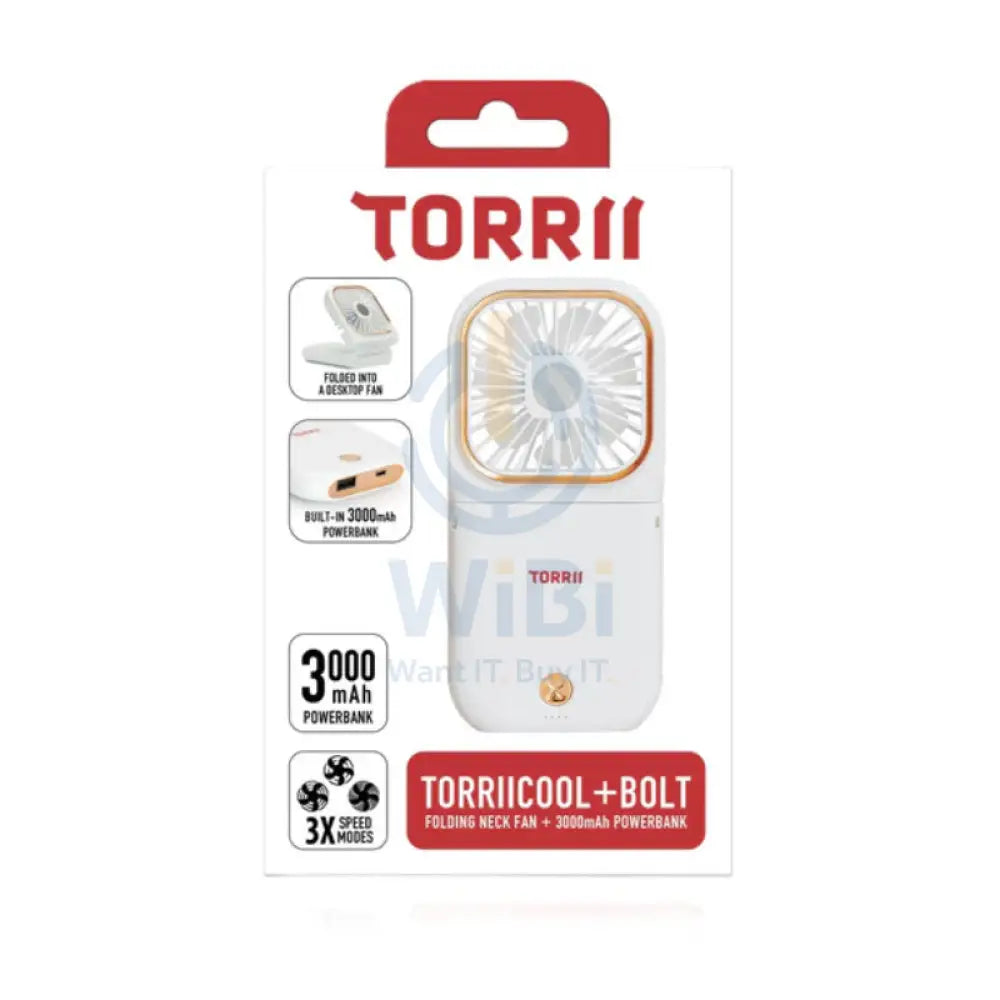 Torrii Cool Foldable Neck Fan with Powerbank - 3000mAh / White Accessories > Power Bank