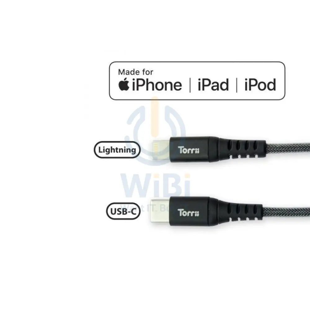 Torrii Kevable USB-C To Mfi Lightning Cable - Black