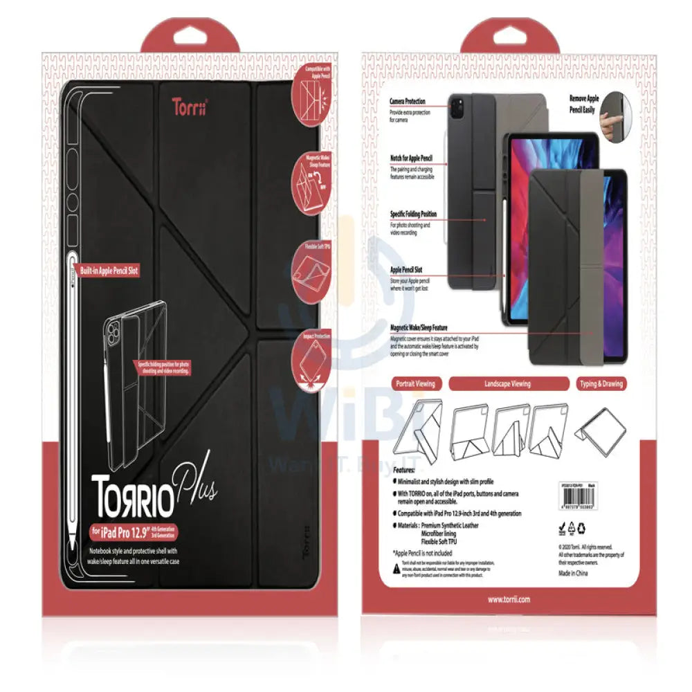 Torrii Torrio Plus Case For iPad Pro 12.9 (2020) - Black Accessories > Mobiles & Tablets