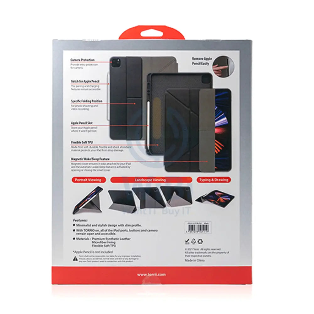 Torrii Torrio Plus Case For iPad Pro 12.9 (2021) - Black Accessories > Mobiles & Tablets
