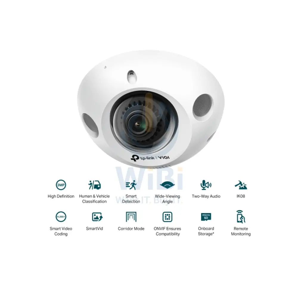 TP-Link 3MP IR Mini Dome Network Camera - RJ45 / White Cameras > Security Cameras