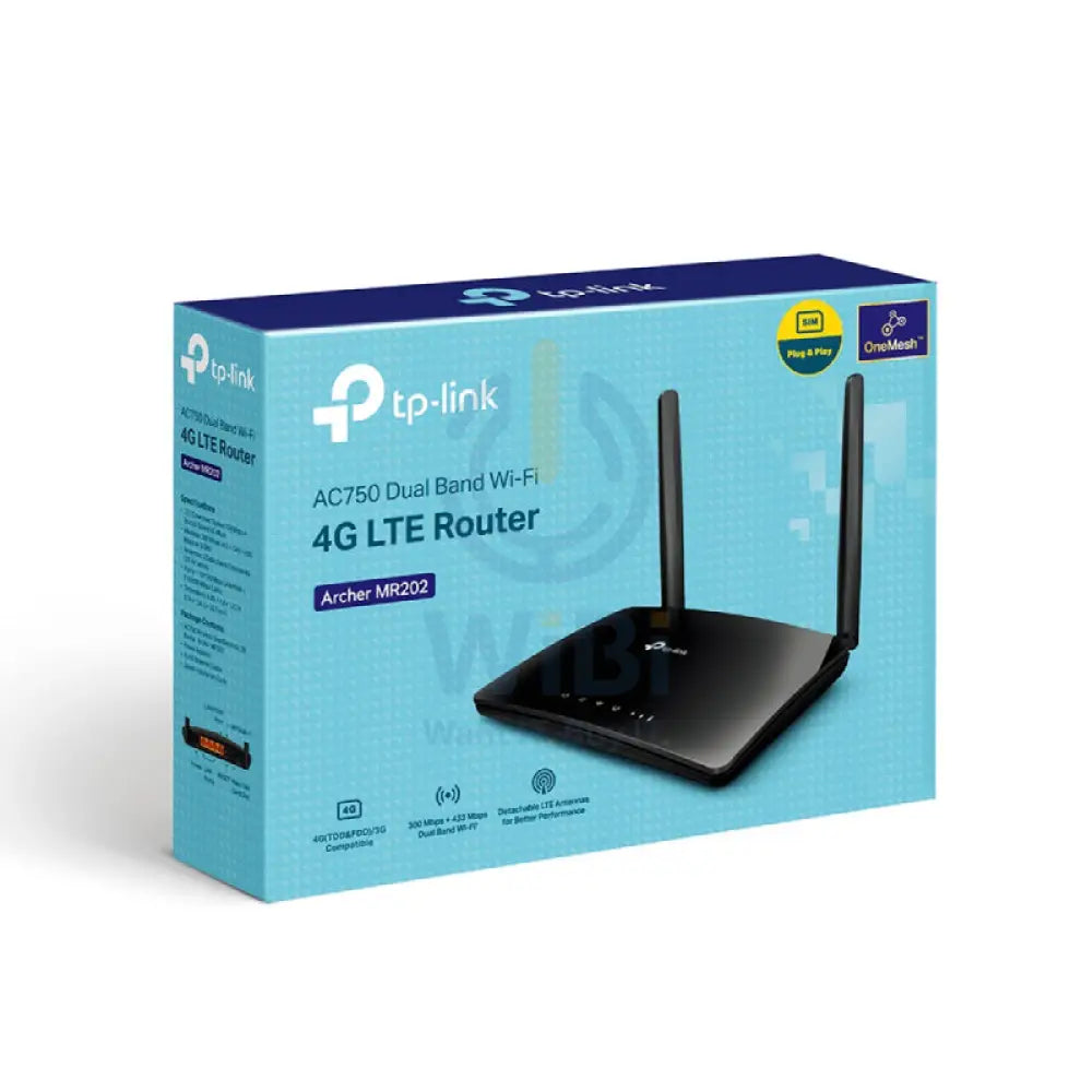 TP-Link (Archer MR202) AC750 Wireless Dual Band 4G LTE Router - 2.5 GHz(300 Mbps) / WAN / LAN Networking Products >