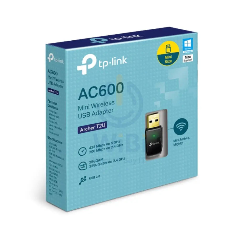 TP-LINK (Archer T2U) AC600 Wireless Dual Band USB Adapter - 5GHz (433 Mbps) / USB 2.0 Networking Products > USB Network