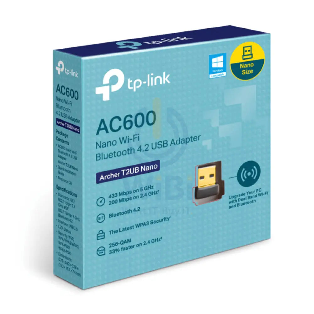 TP-Link (Archer T2UB Nano) AC600 Nano Wi-Fi Bluetooth 4.2 USB Adapter - 5GHz(433Mbps) Networking Products > Wireless