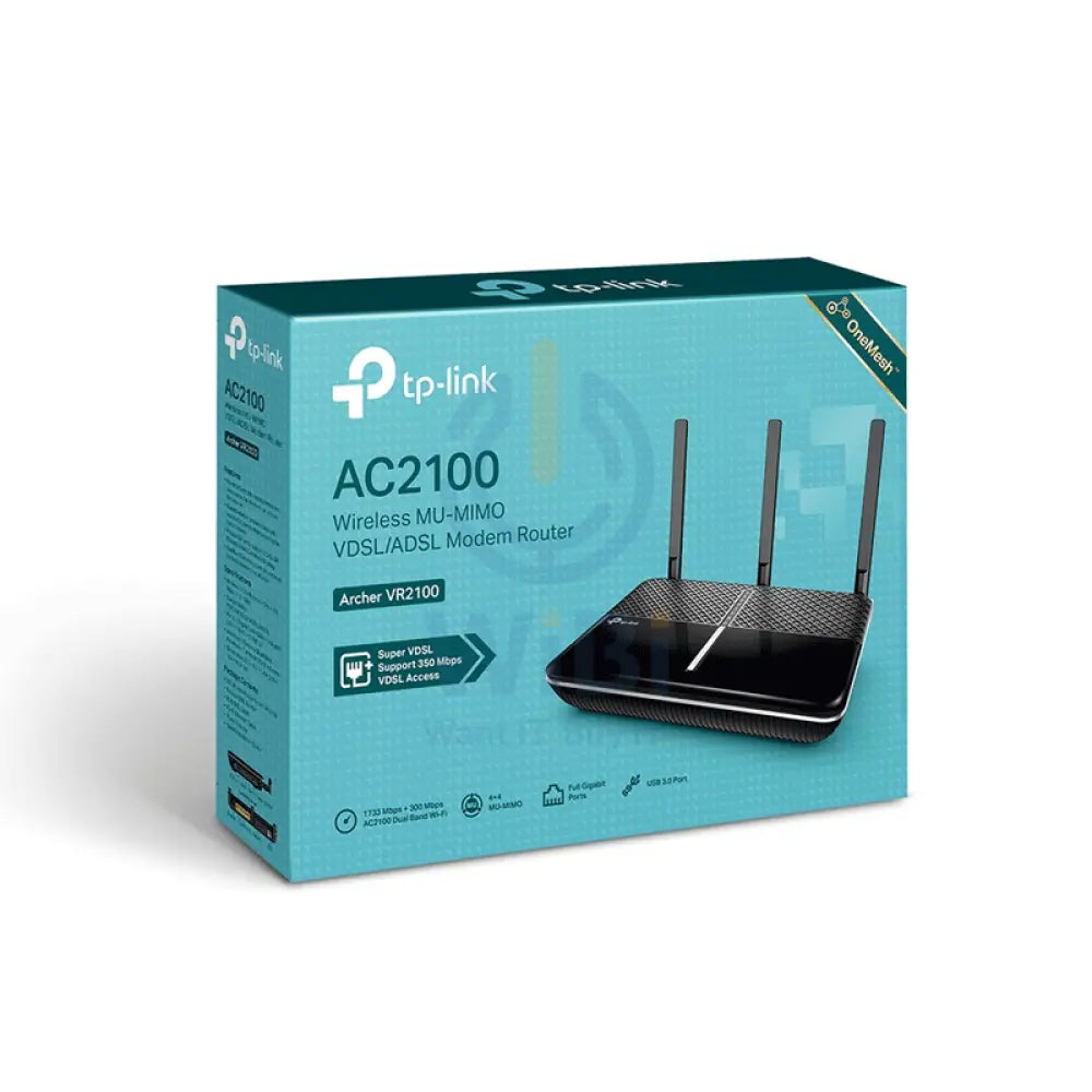 TP-Link Archer VR2100 (AC2100) VDSL/ADSL Modem Router - 5GHz (1733 Mbps) / Gigabit WAN / Gigabit LAN Networking